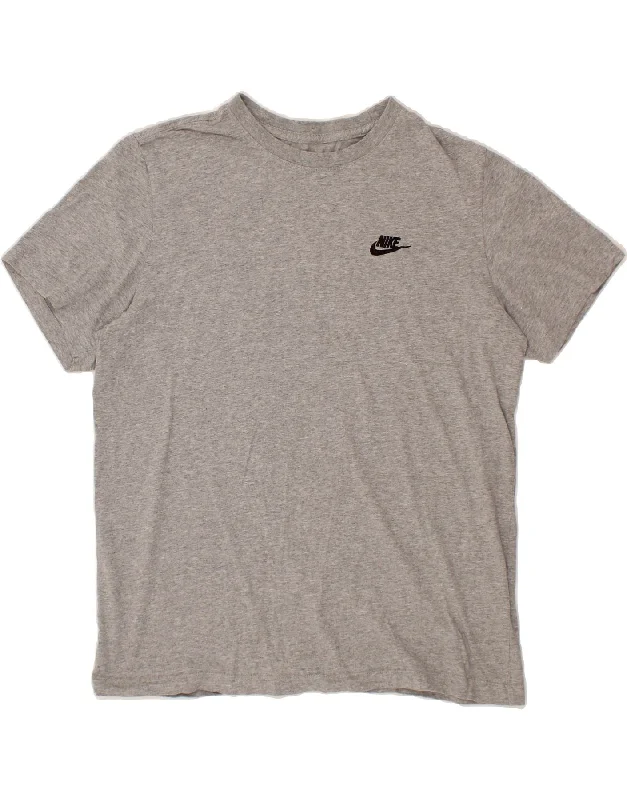 NIKE Womens T-Shirt Top UK 16 Large Grey Cotton-- Elegant Classic Vintage