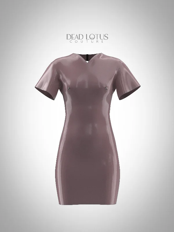 MISSREP T Shirt Dress-- Collared T-Shirt Boat Neck A-Line
