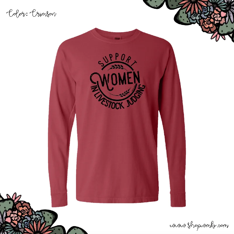 Support Women In Livestock Judging LONG SLEEVE T-Shirt (S-3XL) - Multiple Colors!-- Solid Color Striped Floral Support Women In Livestock Judging LONG SLEEVE T-Shirt (S-3XL) - Multiple Colors!-- Solid Color Striped Floral