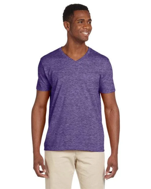 Gildan Adult Softstyle  V-Neck T-Shirt G64V (Pack of 6)-- Oversized T-Shirt Spandex breathable