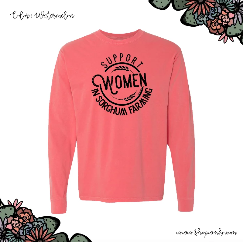 Support Women In Sorghum Farming LONG SLEEVE T-Shirt (S-3XL) - Multiple Colors!-- Houndstooth Herringbone Solid Support Women In Sorghum Farming LONG SLEEVE T-Shirt (S-3XL) - Multiple Colors!-- Houndstooth Herringbone Solid