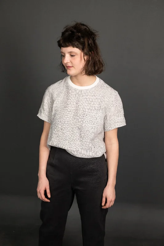 Merchant & Mills - Tee Shirt-- Houndstooth Herringbone Solid