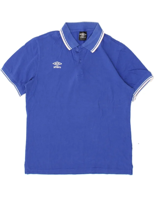 UMBRO Womens Polo Shirt UK 18 XL Blue Cotton-- Plaid T-Shirt Polka Dot Checkered