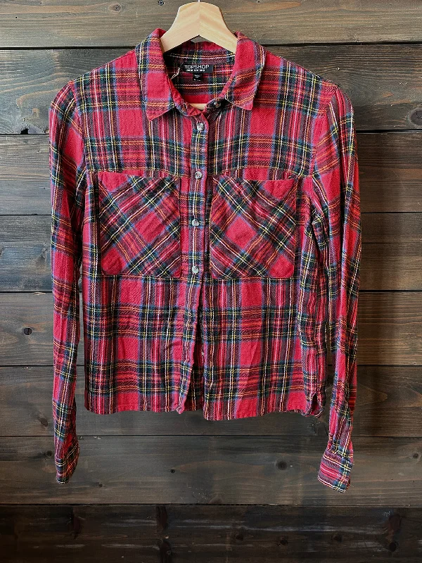 Vintage Shirt Plaid 50716 size 4-- Denim Fabric Leather Fabric Suede Fabric