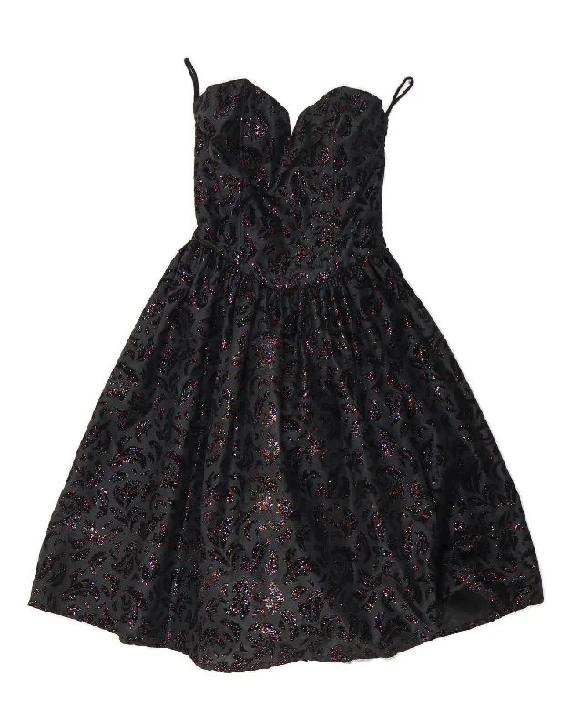ORSAY Womens Strapless Dress IT 36 XS Black Paisley Polyester Tunics Office stylish