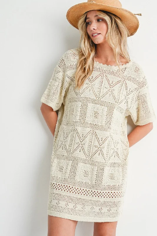 Natural Knit Shift Dress Tunics Office stylish