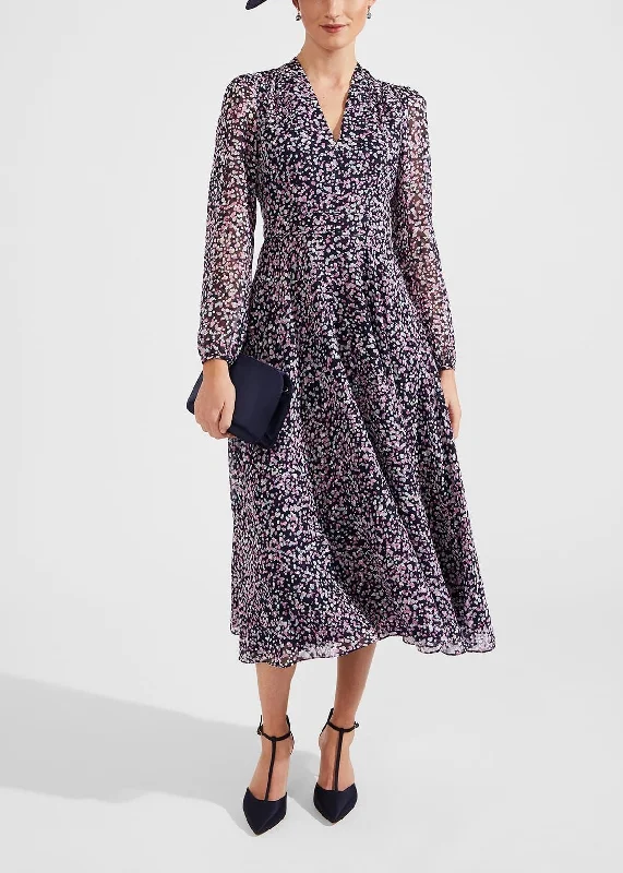 Aurora Dress 0124/5213/9045l00 Navy-Multi Tunics Chic elegant