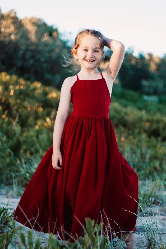 Sofia French Chiffon Burgundy Girls Dress Tunics Distressed trendy