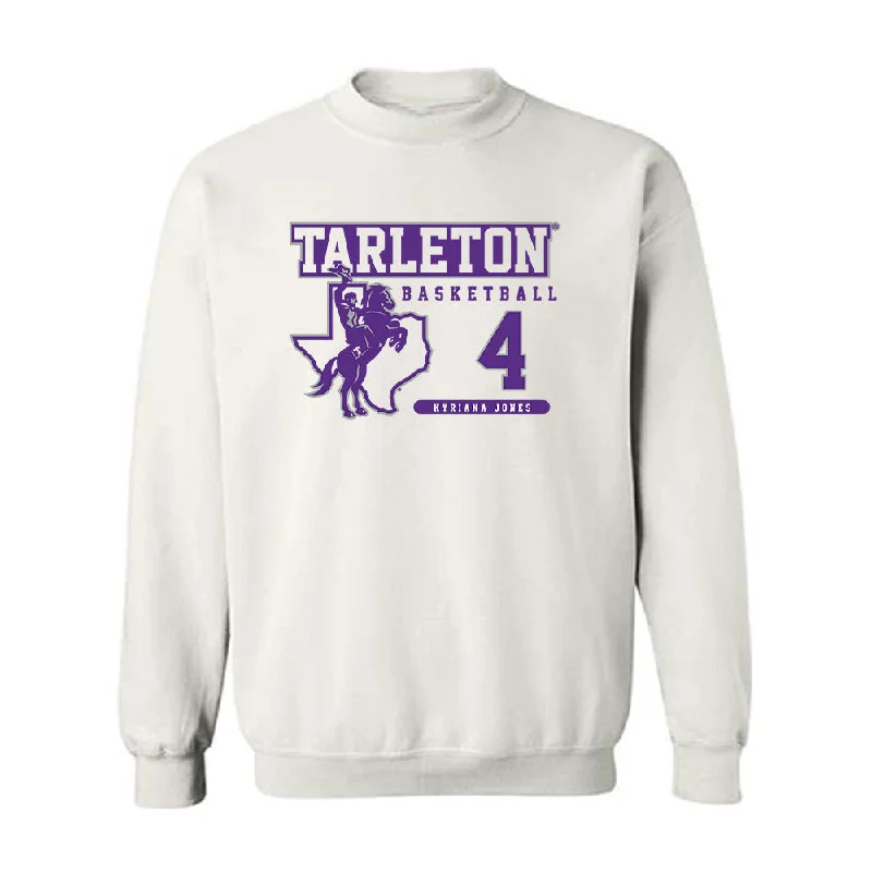 Tarleton State - NCAA Women's Basketball : Kyriana Jones - Classic Fashion Shersey Crewneck Sweatshirt Hoodie with Ribbed Hem Stretchable Secure
