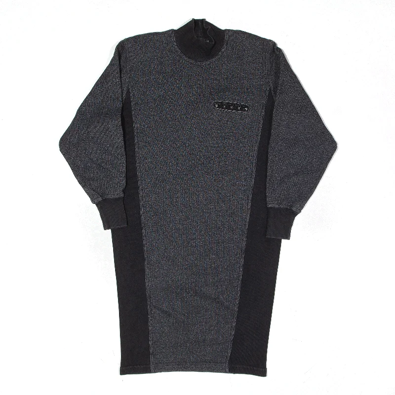 TRANSIT PAR-SUCH Shoulder Pads Dress Grey 80s Long Sleeve Womens UK 14 Tunics Stylish elegant