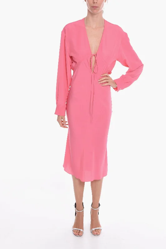 Super Blond Viscose-crepe GREBSEH Long Dress with Cut-out Detail 42 Italian size Tunics Recommended stylist