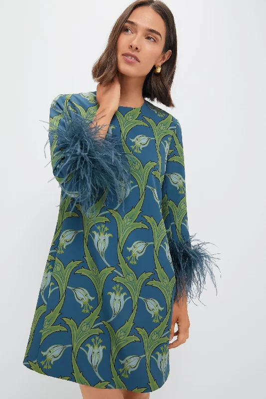 Deco Floral Feather Mod Mary Dress Tunic Top Casual