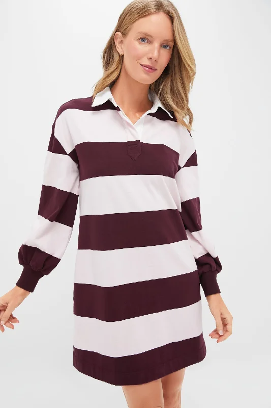 Pink and Winetasting Stripe Baker Rugby Dress Tunics Trousers formal