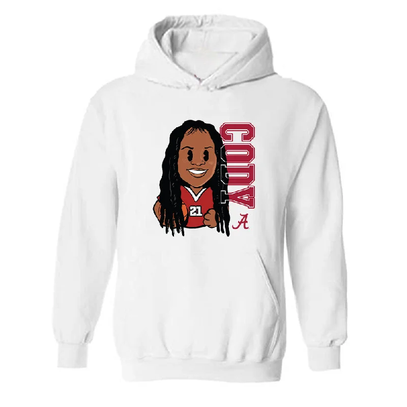 Alabama - NCAA Women's Basketball : Essence Cody - Individual Caricature Hooded Sweatshirt Hoodie with Button Classic Timeless