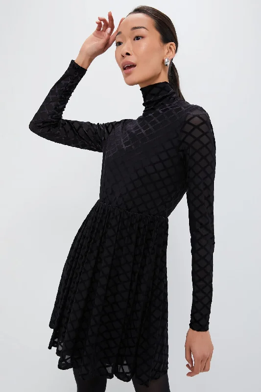 Black Velvet Burnout Rowan Dress Tunics Stylish elegant
