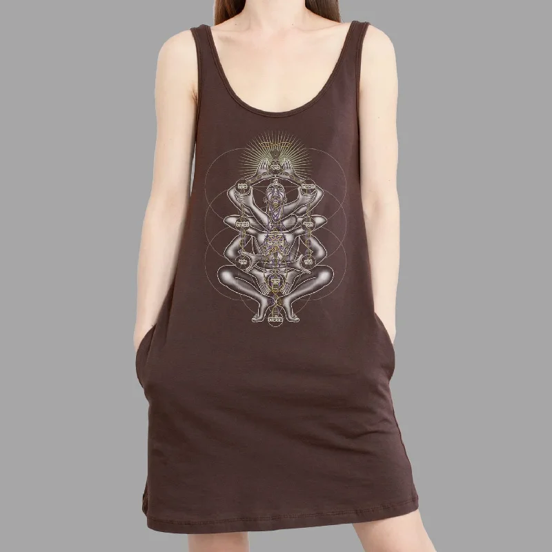 Dance Like A Tree Women Pocket Dress - Brown Tunics Travel practical