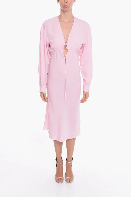 Super Blond Viscose-crepe GREBSEH Long Dress with Cut-out Detail 38 Italian size Tunics Exclusive limited