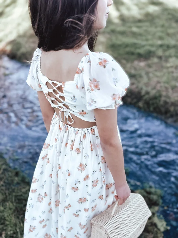 Imogen Floral Girls Dress empire Waist empire