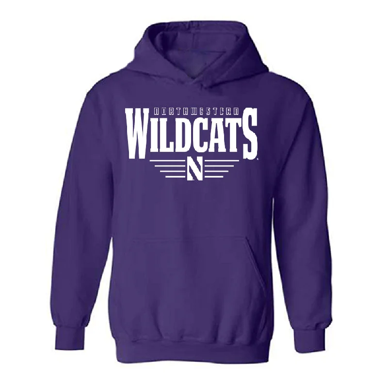 Northwestern - NCAA Women's Basketball : Grace Sullivan - Classic Shersey Hooded Sweatshirt Hoodie with Hem Fringe Bohemian Relaxed