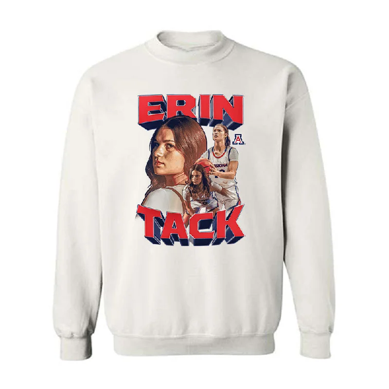 Arizona - NCAA Women's Basketball : Erin Tack - Player Collage Crewneck Sweatshirt Hoodie with Hem Lace Feminine Delicate