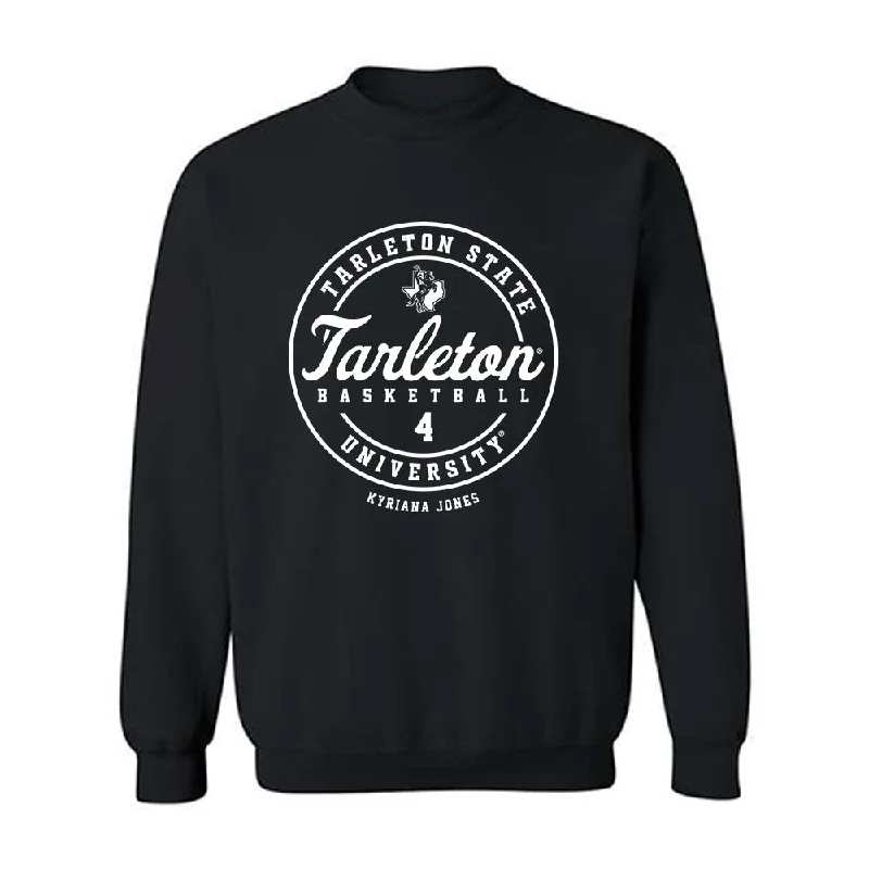 Tarleton State - NCAA Women's Basketball : Kyriana Jones - Classic Fashion Shersey Crewneck Sweatshirt Hoodie with Stripes Bold Sporty