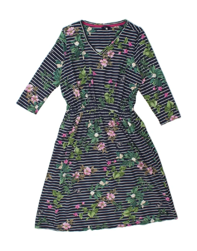 JOULES Womens A-Line Dress UK 14 Large Navy Blue Floral Butterfly Tunics Vintage classic