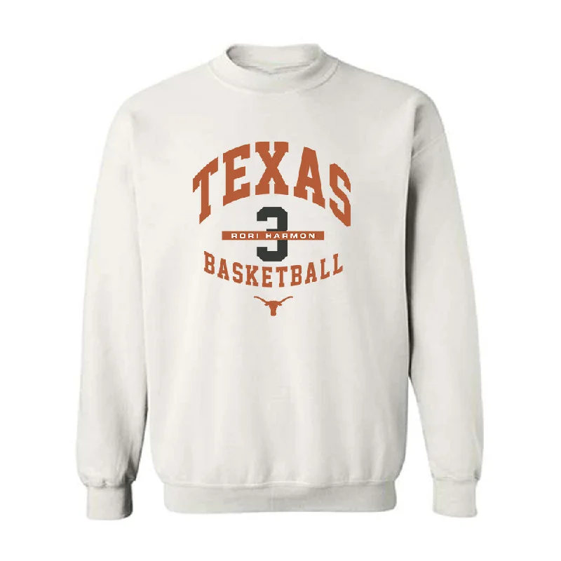 Texas - NCAA Women's Basketball : Rori Harmon - Classic Fashion Shersey Crewneck Sweatshirt Hoodie with Monochrome Minimalist Simple