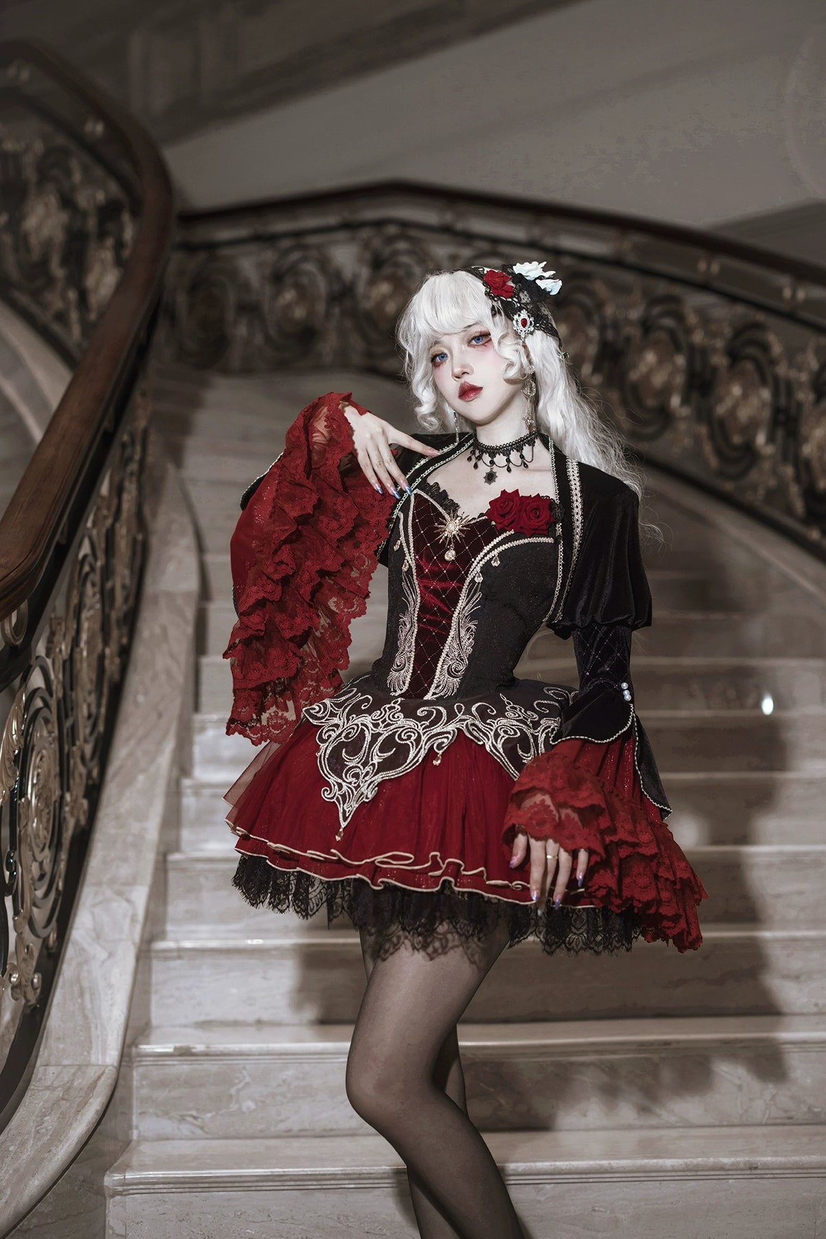 Letters from Unknown Star~Blood Feast~Gothic Lolita JSK Suit Daily Goth Dress Tunics Stylish elegant