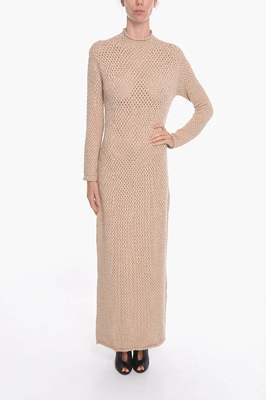Aeron Viscose-knit SHELA Long Dress with Turtleneck Xs Standard size Tunics Polka dots