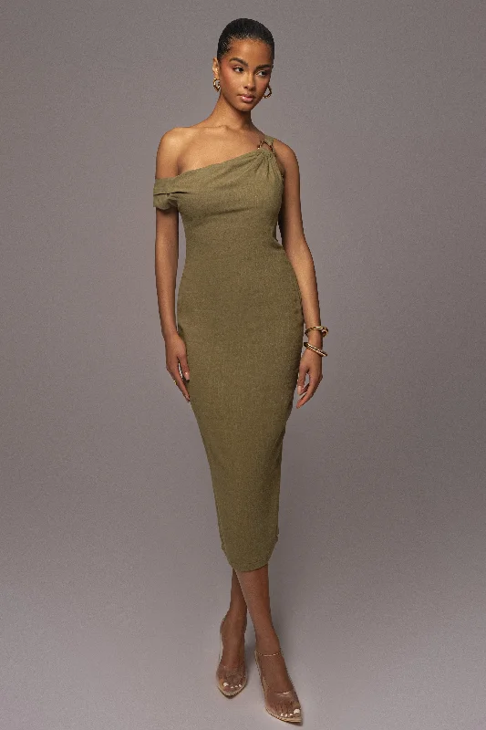 Olive Escape Linen Dress Tunics Business professional