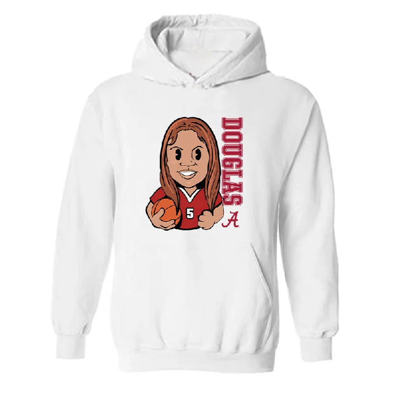 Alabama - NCAA Women's Basketball : Reychel Douglas - Individual Caricature Hooded Sweatshirt Hoodie with Emblem Brand Identity