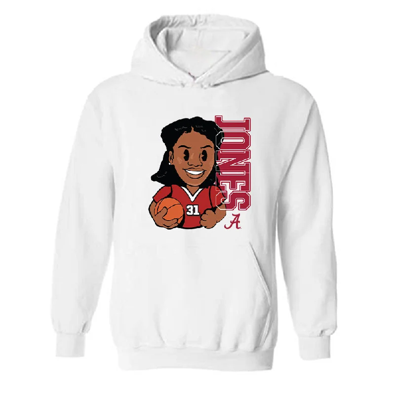 Alabama - NCAA Women's Basketball : Naomi Jones - Individual Caricature Hooded Sweatshirt Hoodie with Reflective Safety Nightwear