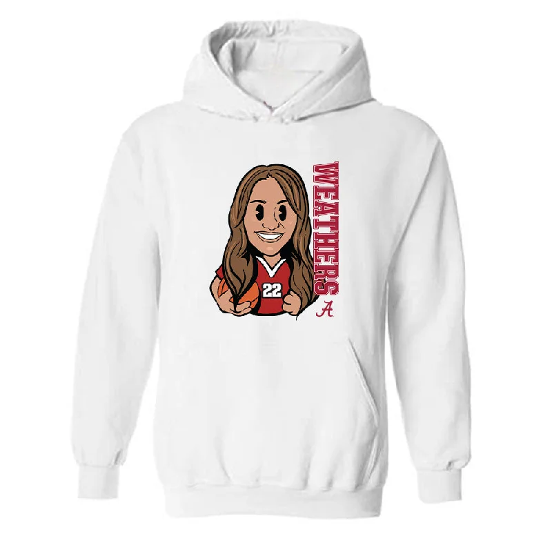 Alabama - NCAA Women's Basketball : Karly Weathers - Individual Caricature Hooded Sweatshirt Hoodie with Camouflage Military Edgy