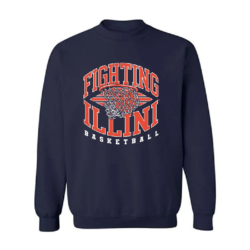 Illinois - NCAA Women's Basketball : Irene Catoira - Sports Shersey Crewneck Sweatshirt Hoodie with Snap Buttons Easy Quick