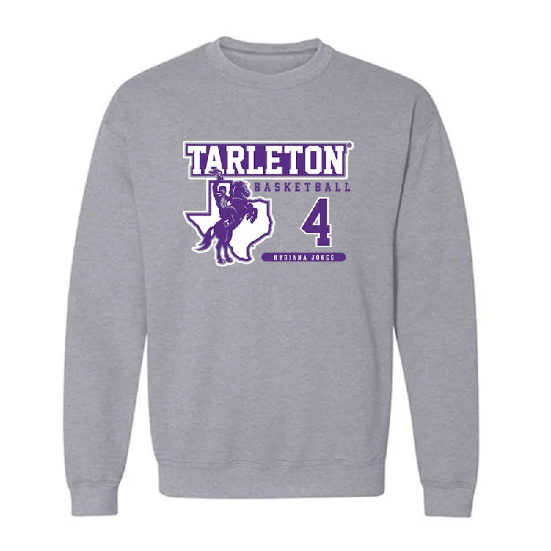 Tarleton State - NCAA Women's Basketball : Kyriana Jones - Classic Fashion Shersey Crewneck Sweatshirt Hoodie with Pattern Geometric Abstract