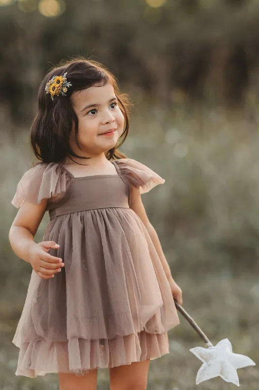 Fawn Dress (mocha tulle) Tunics Fall fleece