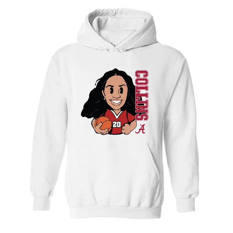 Alabama - NCAA Women's Basketball : Diana Collins - Individual Caricature Hooded Sweatshirt Hoodie with Fur Luxurious Winter
