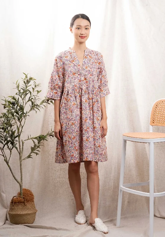 Dress Paule Inflorescence Boat Neckline Classic