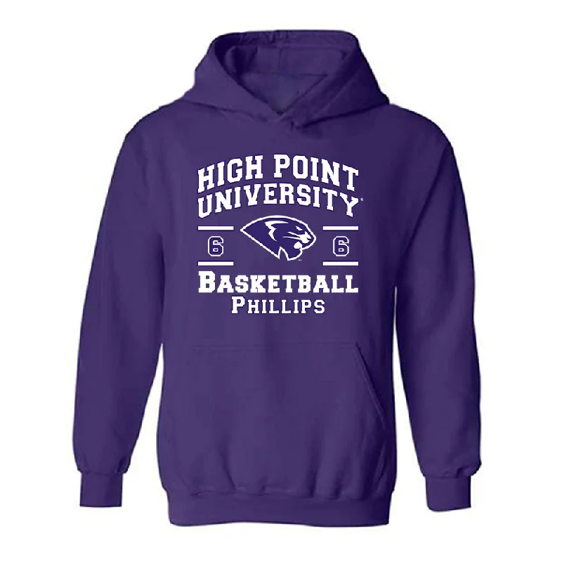 High Point - NCAA Women's Basketball : Dakota Phillips - Classic Fashion Shersey Hooded Sweatshirt Hoodie with Velcro Closure Adjustable Secure