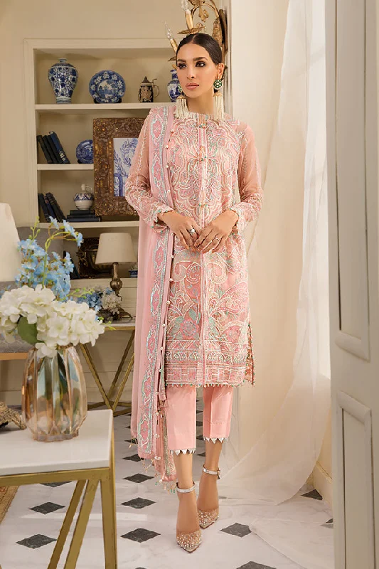 Elegant designer Pakistani organza dress in peach color # P2330 sweetheart Neckline Romantic