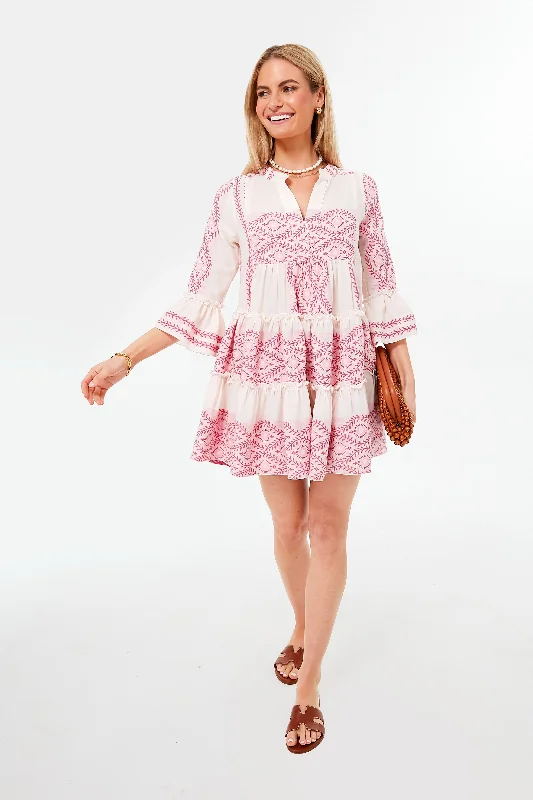 Fuschia Penelope Ruffle Dress A-Line Day Work