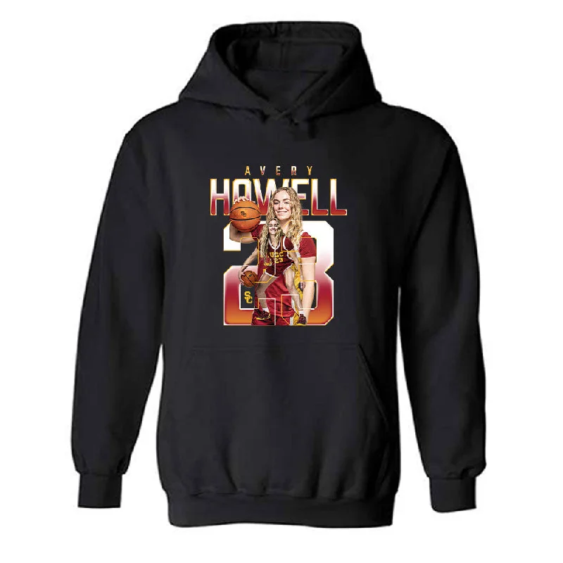 USC - NCAA Women's Basketball : Avery Howell - Player Collage Hooded Sweatshirt Hoodie with Half-Zip Sporty Casual
