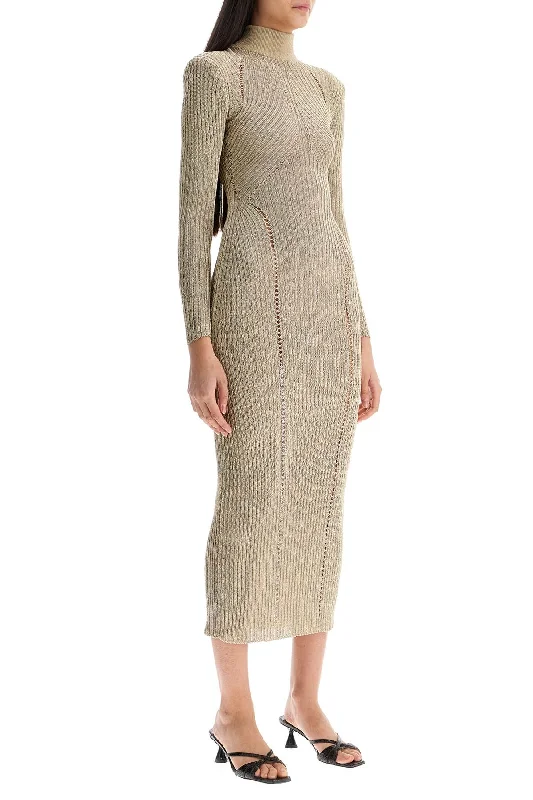 Self Portrait Maxi Lurex Knit Dress In Tunics Handmade artisanal