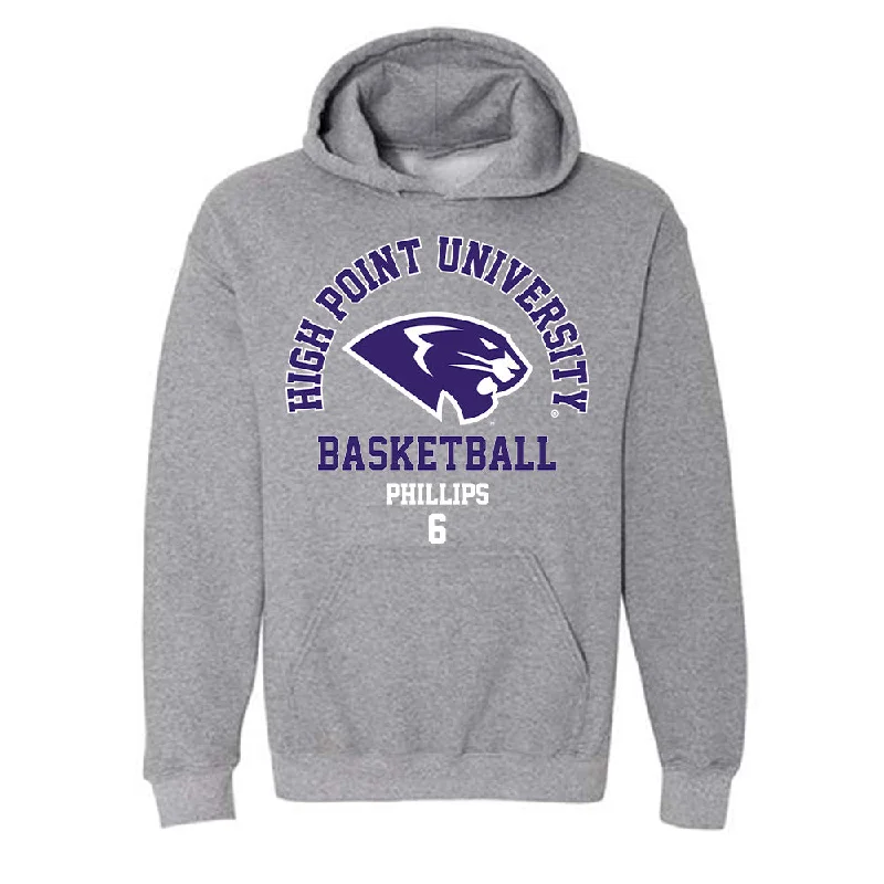 High Point - NCAA Women's Basketball : Dakota Phillips - Hooded Sweatshirt Hoodie with V-Neck Classic Versatile
