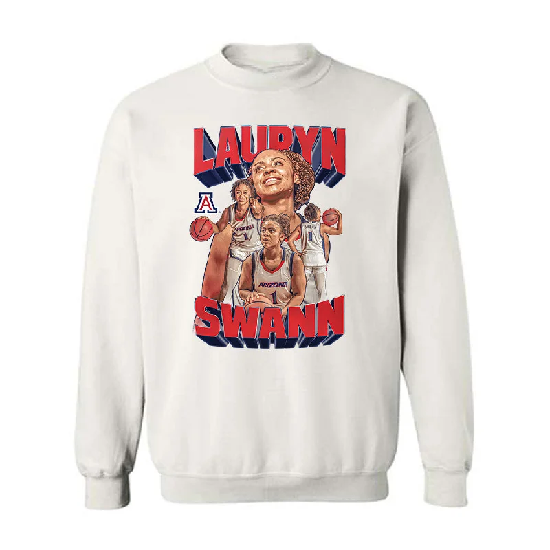 Arizona - NCAA Women's Basketball : Lauryn Swann - Player Collage Crewneck Sweatshirt Hoodie with Hem Patch Decorative Personalized