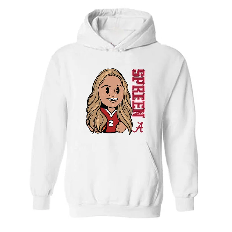 Alabama - NCAA Women's Basketball : Chloe Spreen - Individual Caricature Hooded Sweatshirt Hoodie with Gradient Ombre Colorful