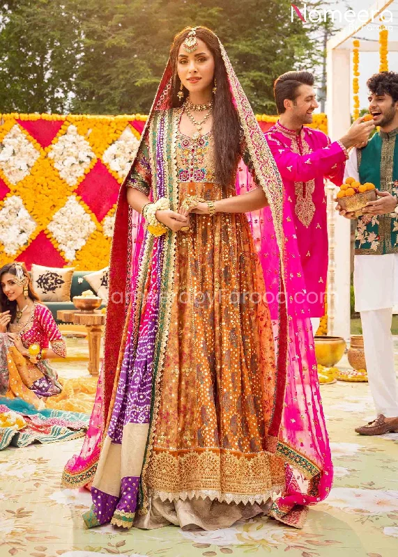 Royal Mehendi Dress in Pishwas and Sharara Style #BS617 Tunics Fashionable chic