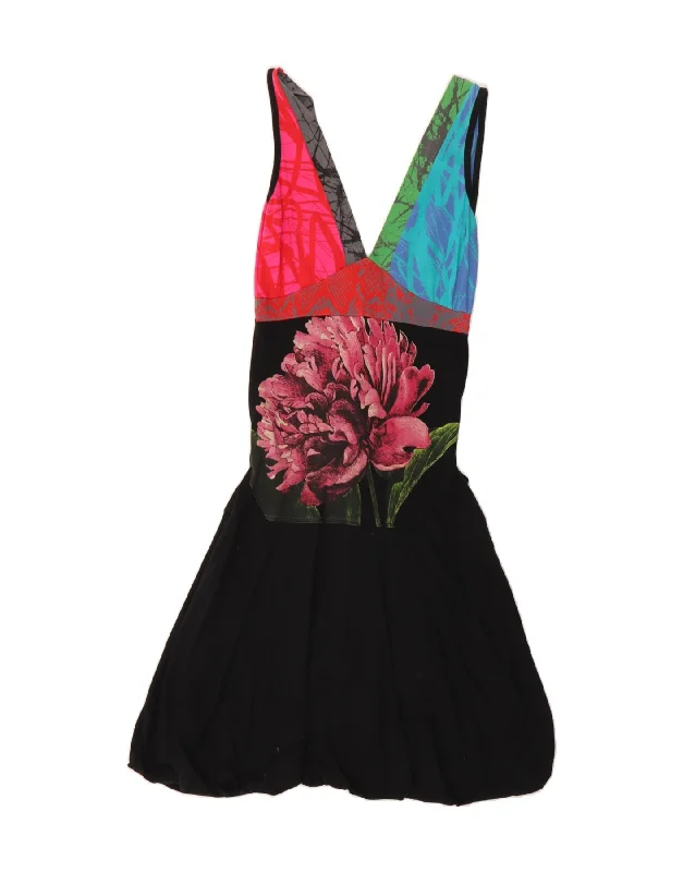 DESIGUAL Womens Sleeveless Bubble Dress UK 8 Small Multicoloured Floral Tunics Practical durable