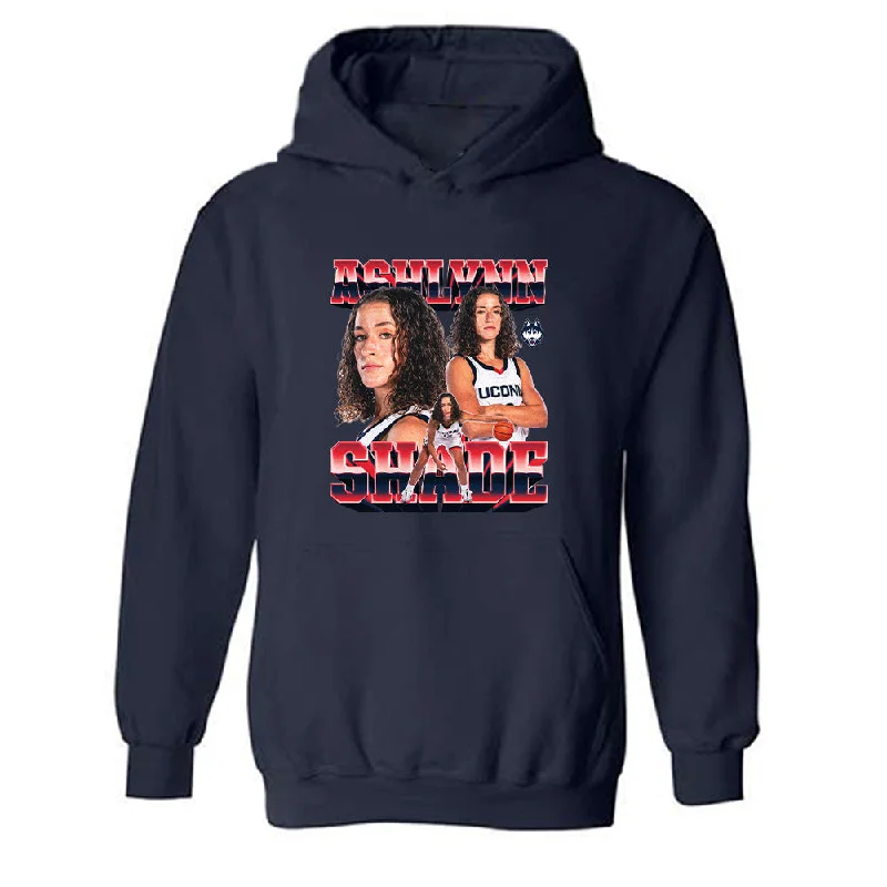 UConn - NCAA Women's Basketball : Ashlynn Shade - Player Collage Hooded Sweatshirt Hoodie with Bell Sleeves Flared Feminine