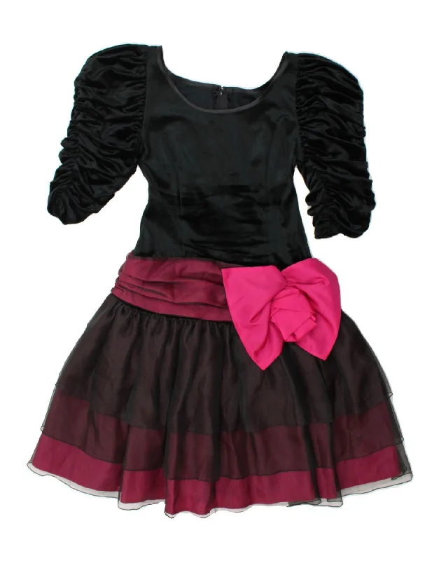 VINTAGE Womens Tea Dress UK 6 XS Black Colourblock Tunics Sale discount